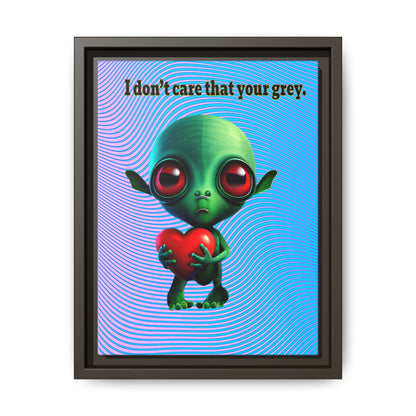 I don't care that your grey - framed canvas art (light blue-purple wave)