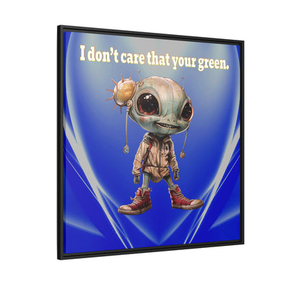 I don't care that your green - framed canvas art (blue-white wave)