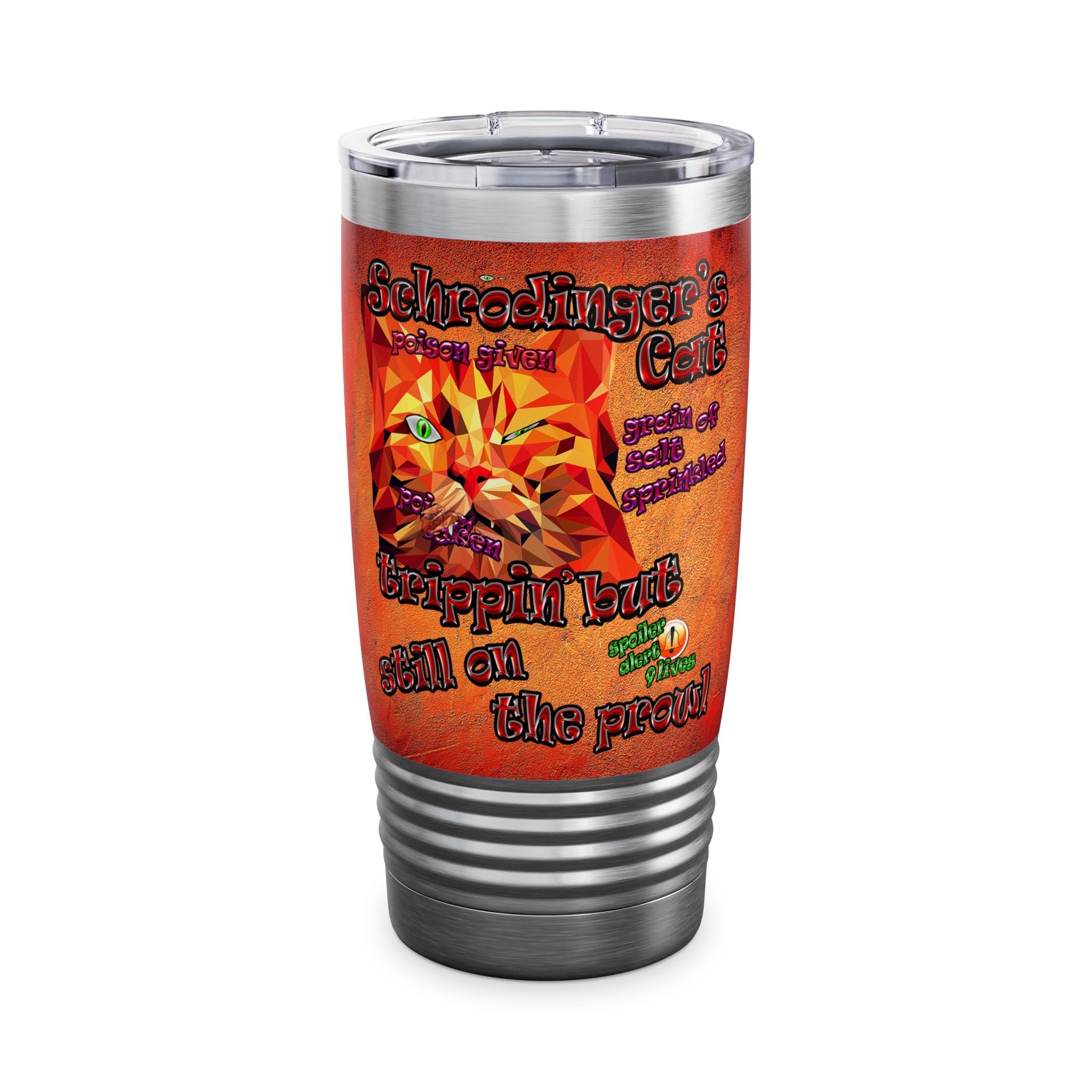 schrodinger's cat - Ringneck Tumbler, 20oz (burnt orange)