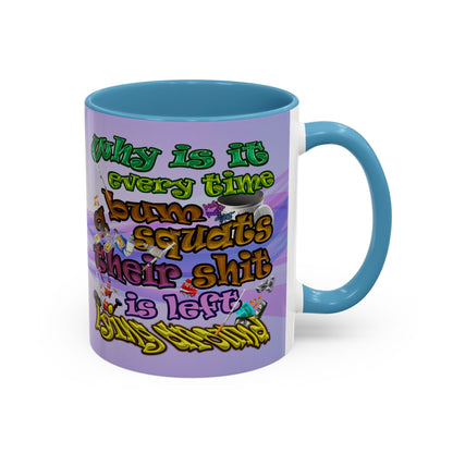 the bum's shit - Accent Mug (light blue-pink wave)