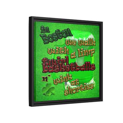 celtics logo - framed canvas art (green turf)