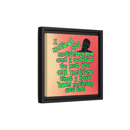 noticed you noticing - framed canvas art (yellow-orange wave)