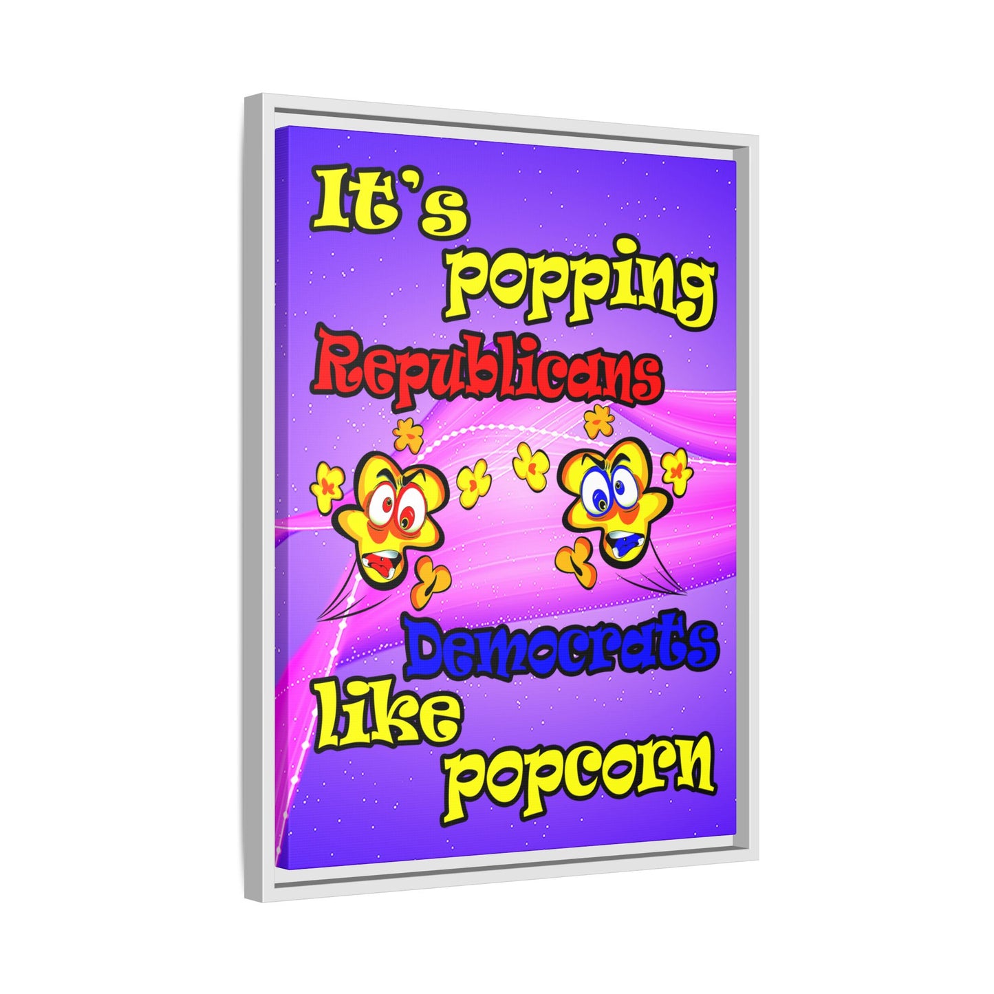 popping like popcorn - framed canvas art (purple-pink wave)