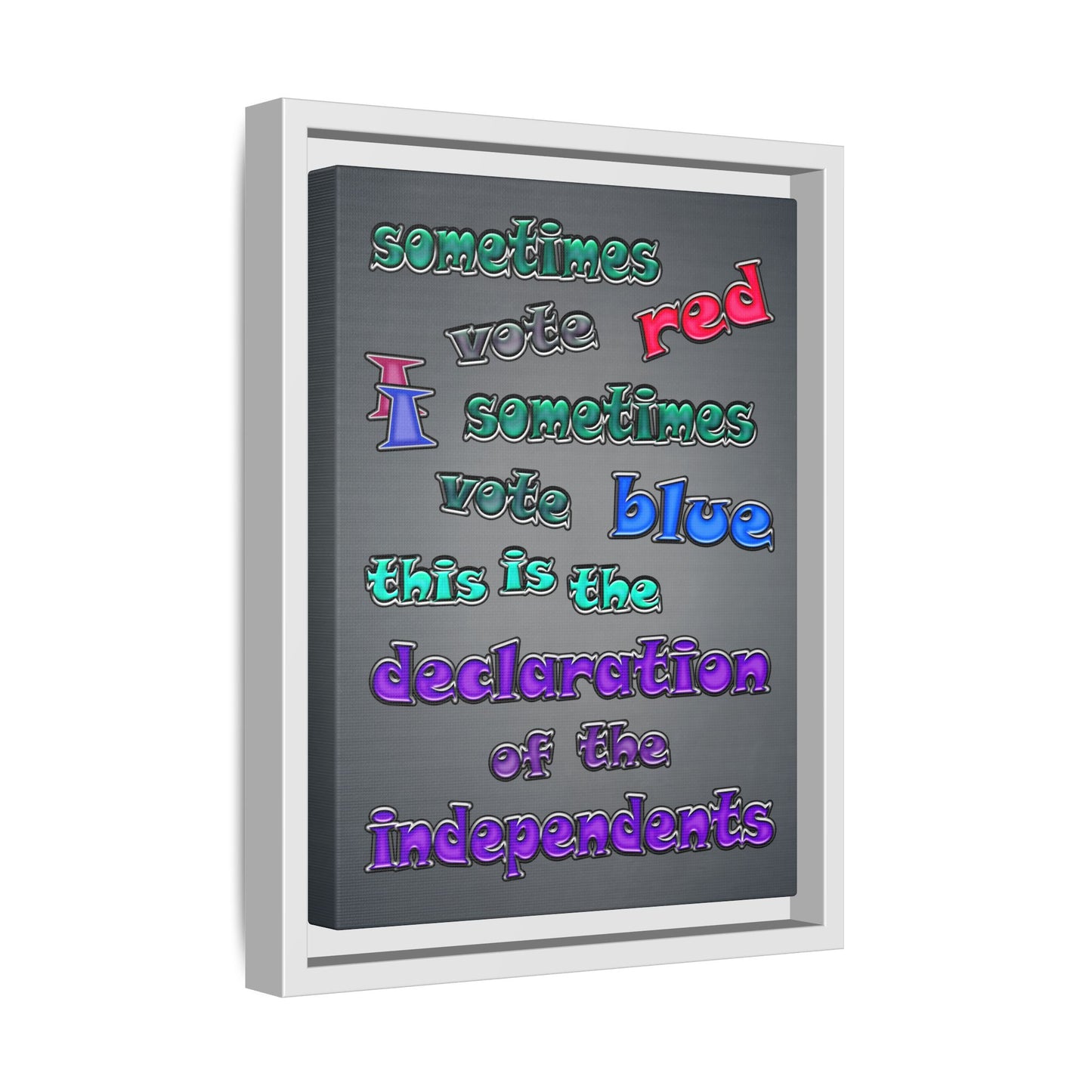 declaration of the independents - framed canvas art (grey-light grey)