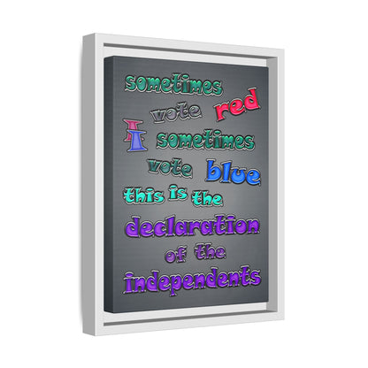 declaration of the independents - framed canvas art (grey-light grey)
