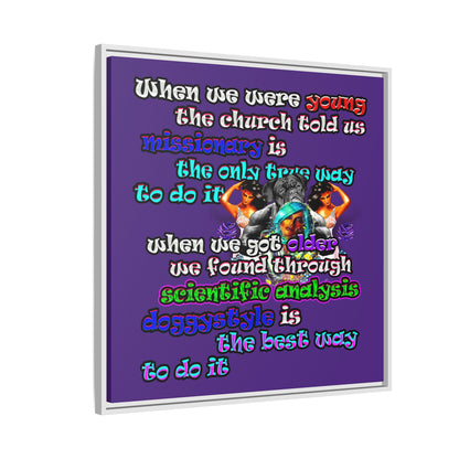 doggystyle - framed canvas art (purple)