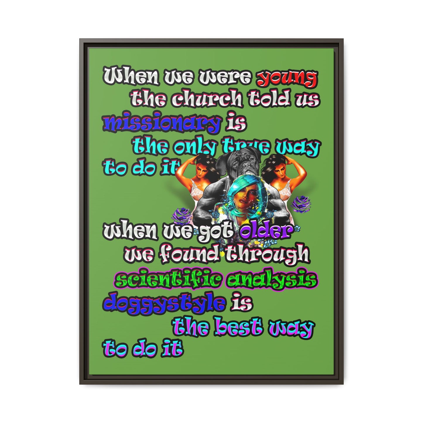 doggystyle - framed canvas art (green)