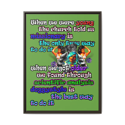 doggystyle - framed canvas art (green)
