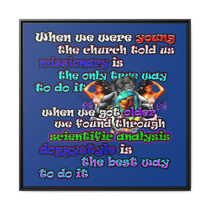 doggystyle - framed canvas art (dark blue)