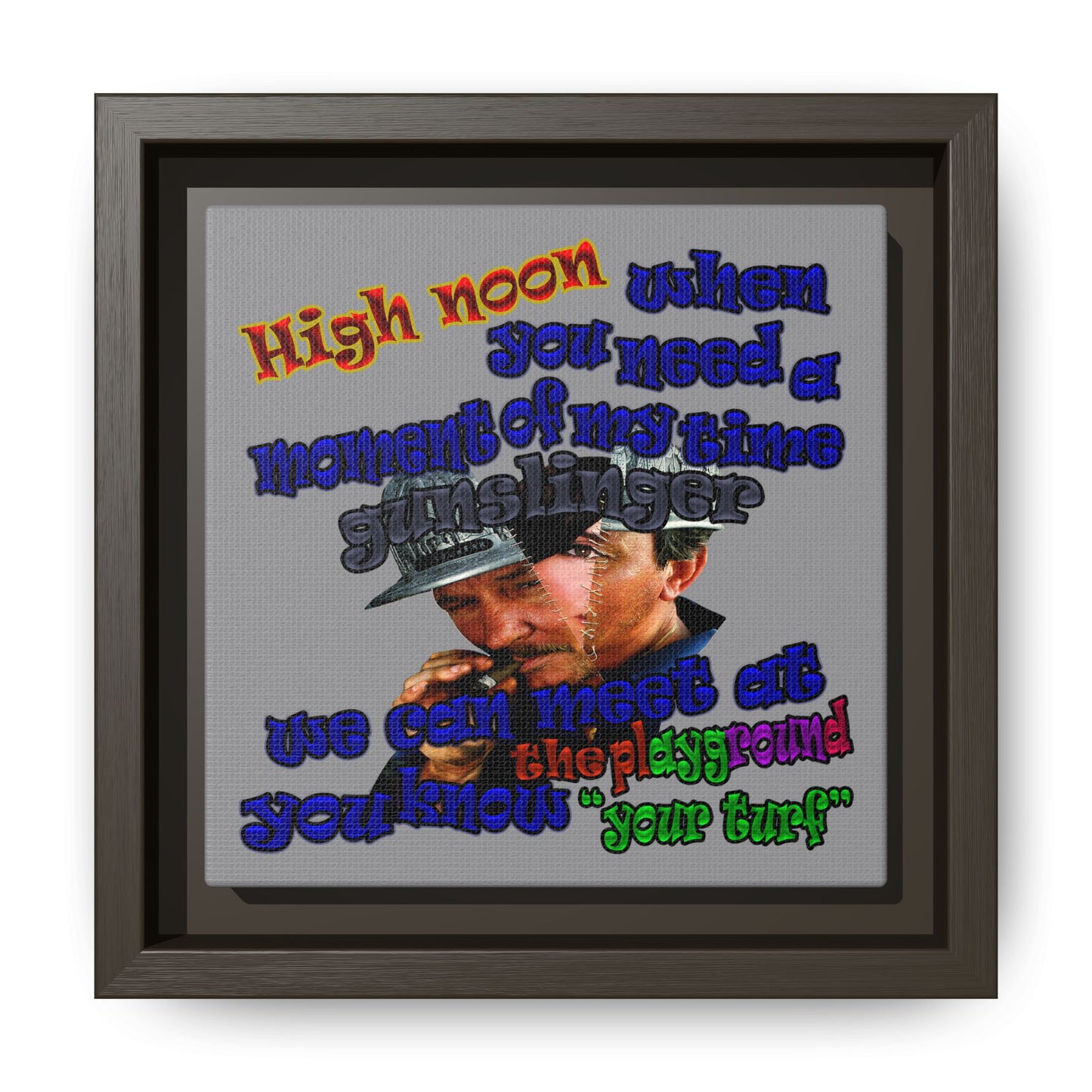 high noon - framed canvas art (grey)