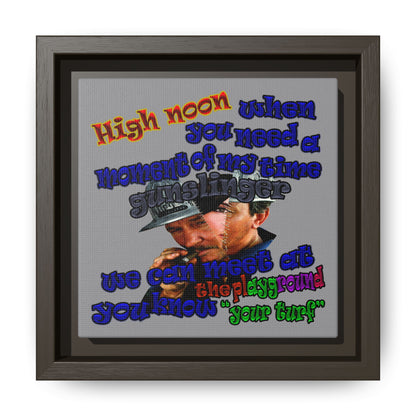 high noon - framed canvas art (grey)