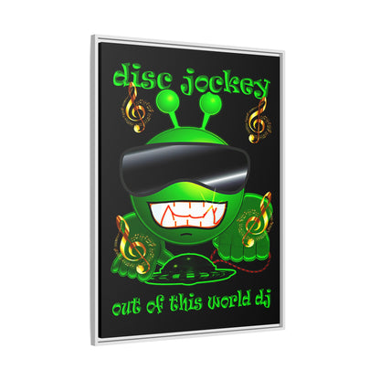 disc jockey - framed canvas art (black)