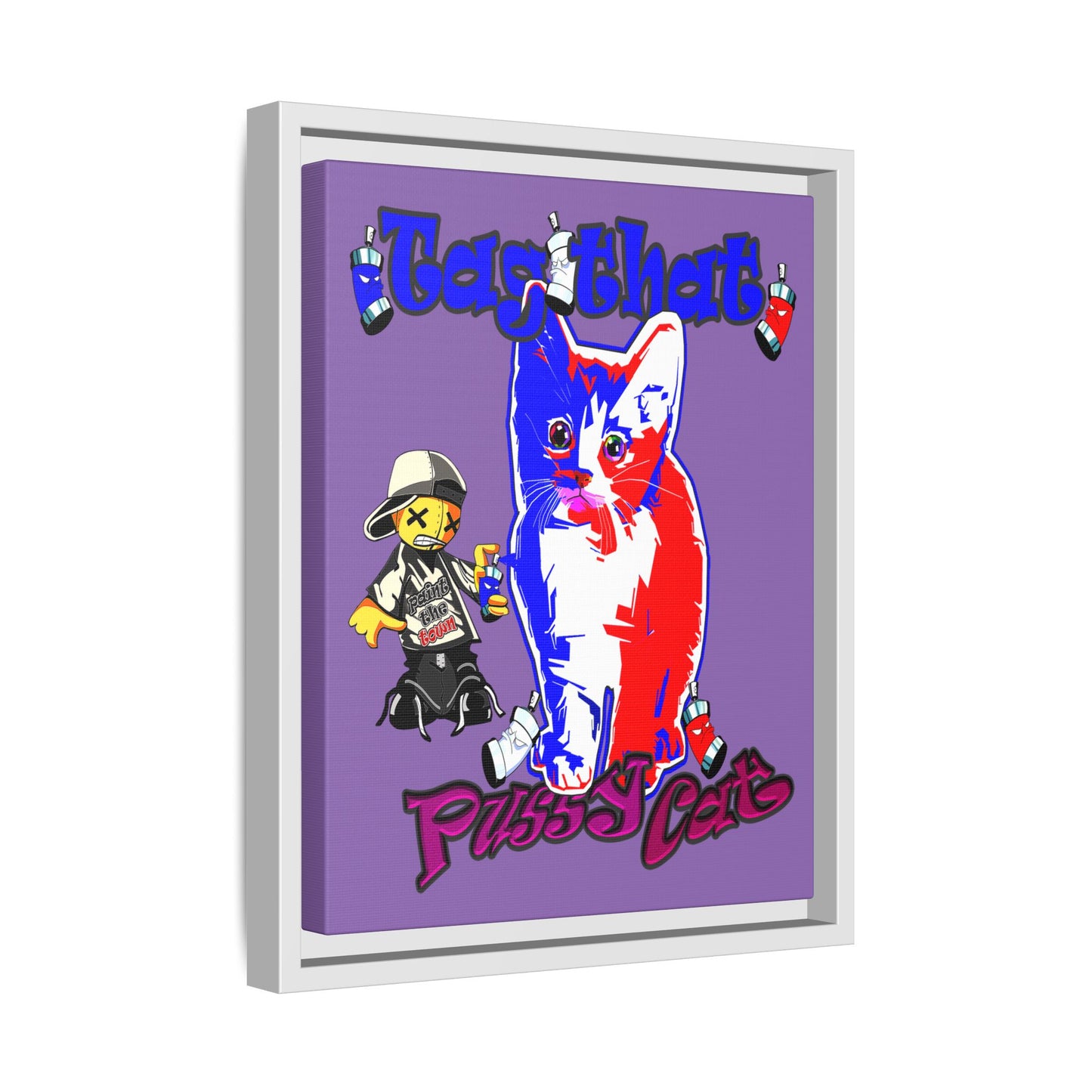 tag that - framed canvas art (light purple)