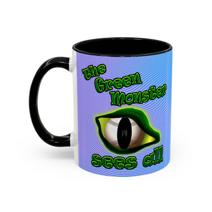green monster - Accent Mug (light blue-purple wave)