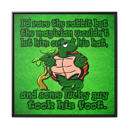 turtle race - framed canvas art (green turf)
