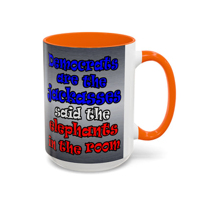 donkeys and elephants - Accent Mug (brushed nickel)