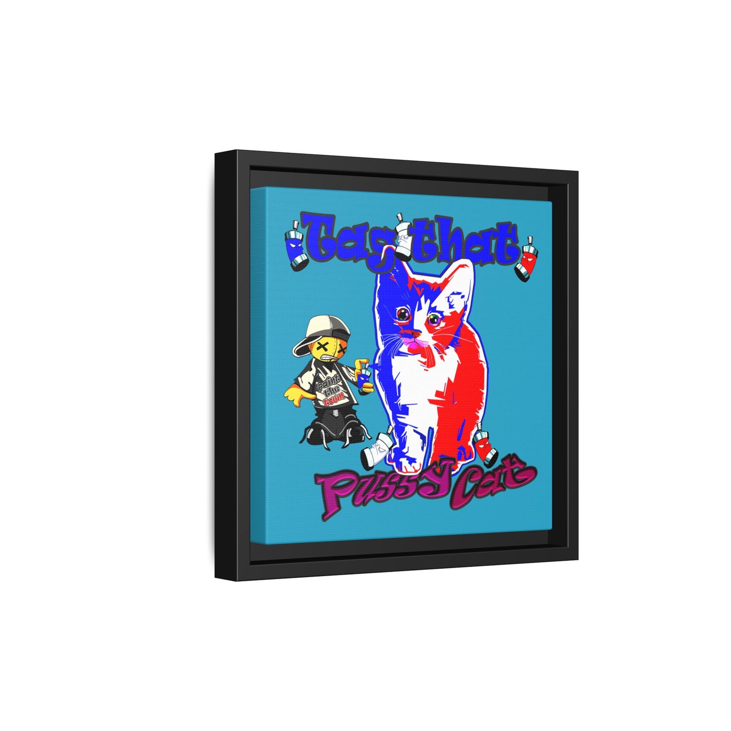 tag that - framed canvas art (turquoise)