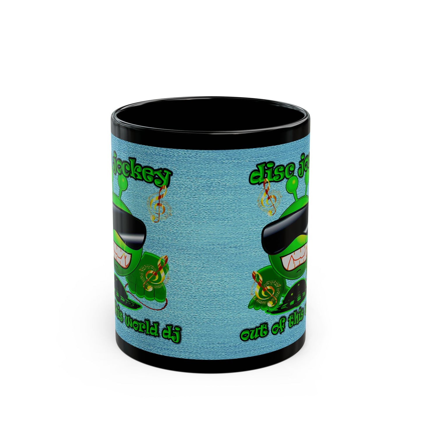 disc jockey - Black Mug (faded dark blue)