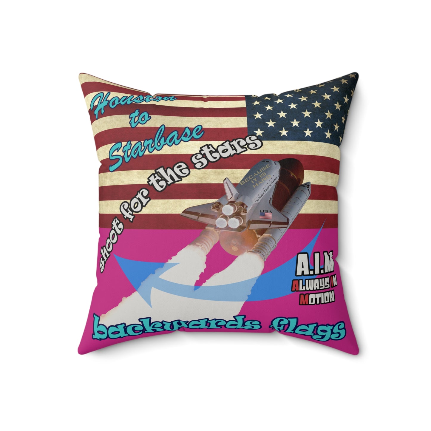 shoot for the stars - Faux Suede Square Pillow - (pink)