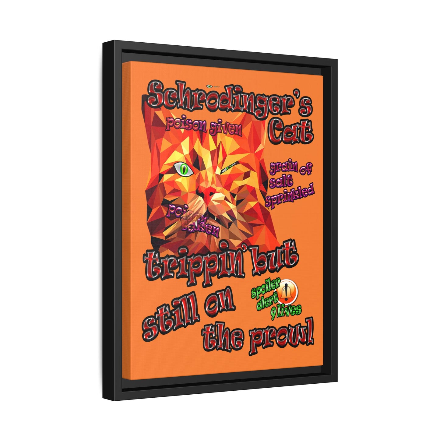 schrodinger's cat - framed canvas art (crusta)