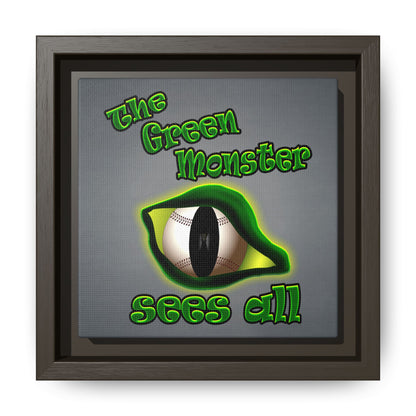 green monster - framed canvas art (grey-light grey)
