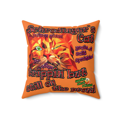 schrodinger's cat - Faux Suede Square Pillow - (crusta)