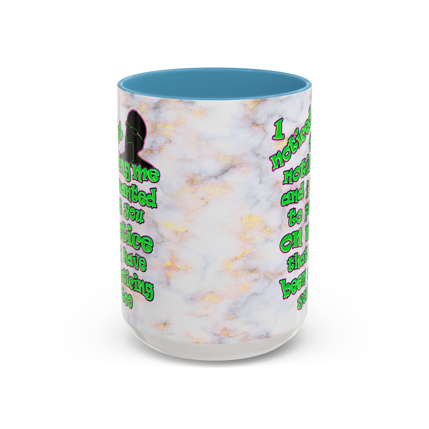 noticed you noticing - Accent Mug (white marble)