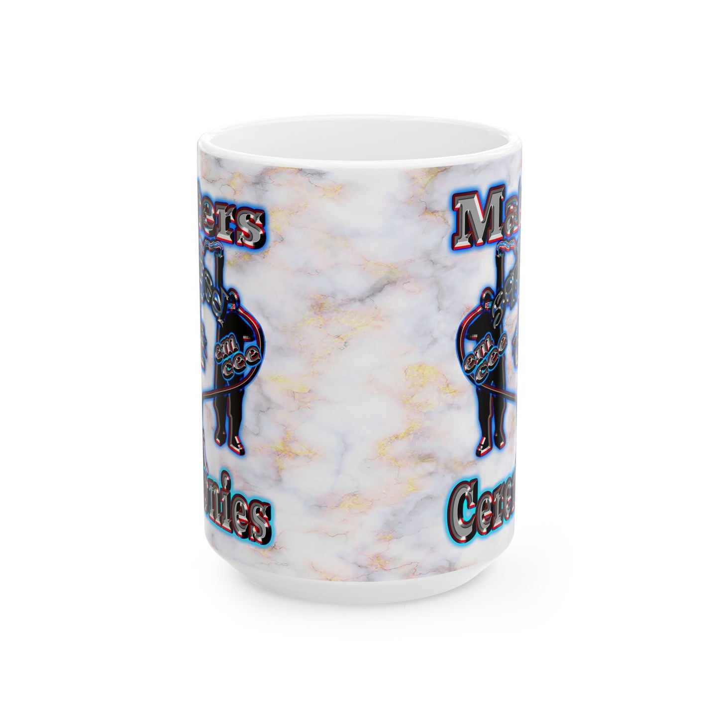 em cee squared - White Mug (white marble)