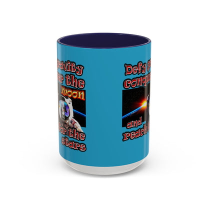 defy conquer reach - Accent Mug (turquoise)
