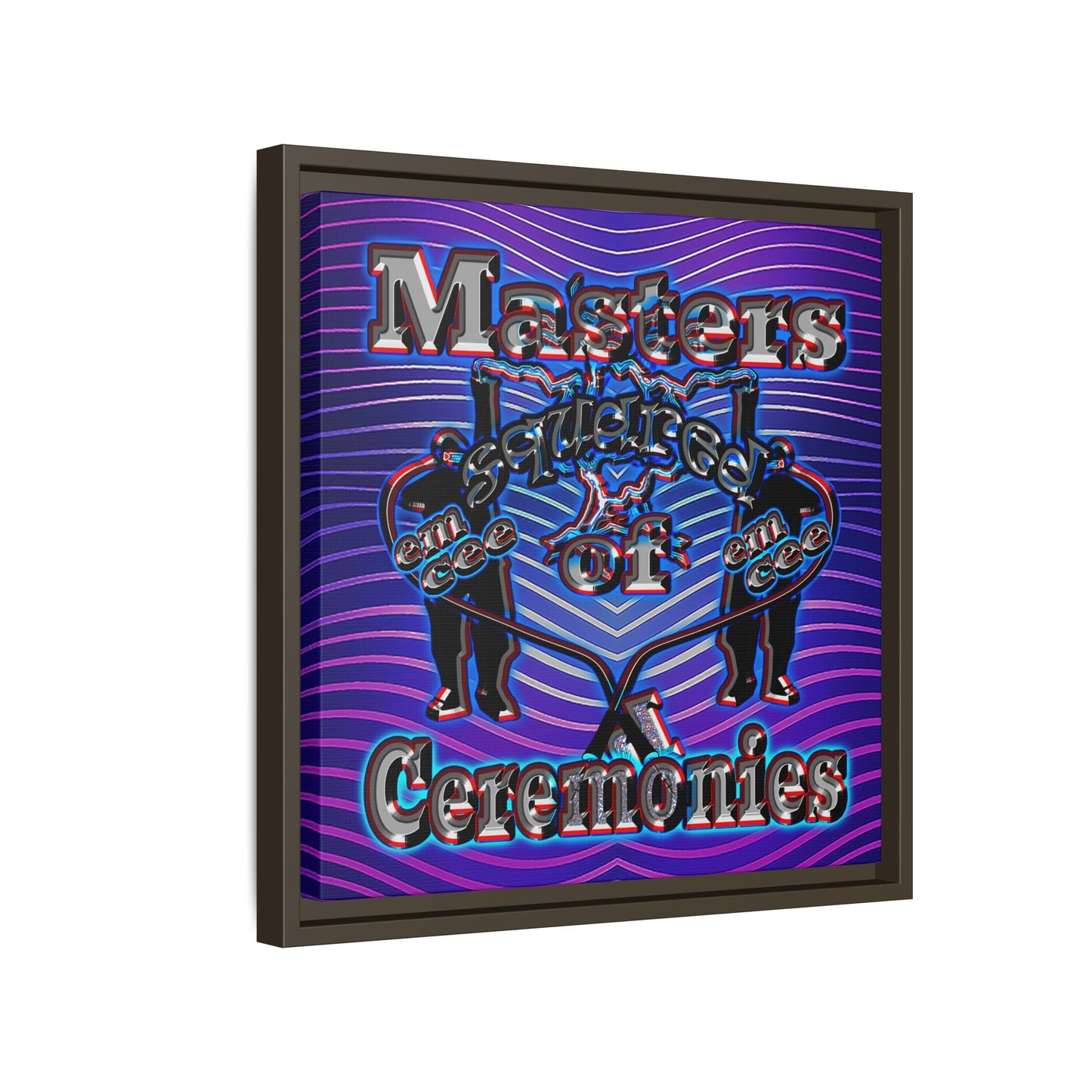 em cee squared - framed canvas art (purple wave)
