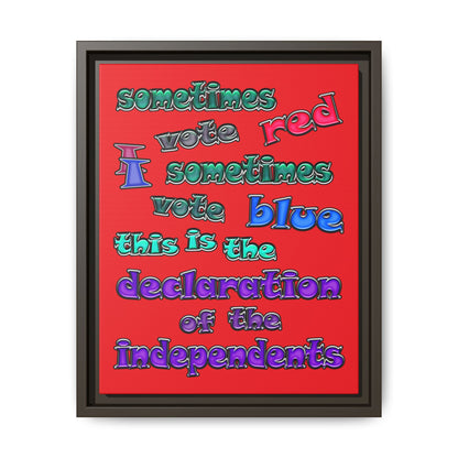 declaration of the independents - framed canvas art (red)