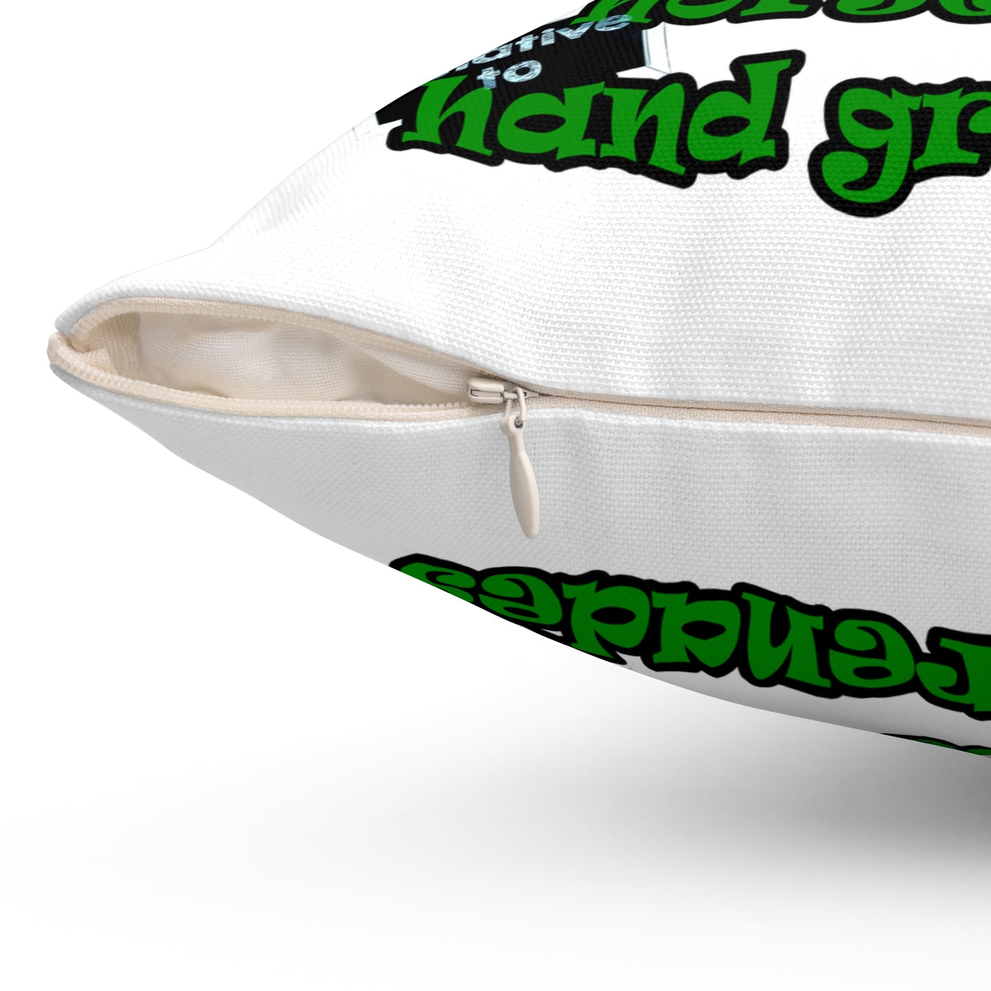 my luck - Spun Polyester Square Pillow - (white)