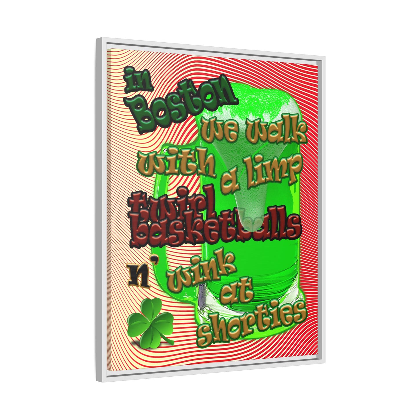 celtics logo - framed canvas art (yellow-orange wave)