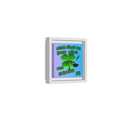 stick that in your pipe and smoke it - framed canvas art (light blue-purple wave)