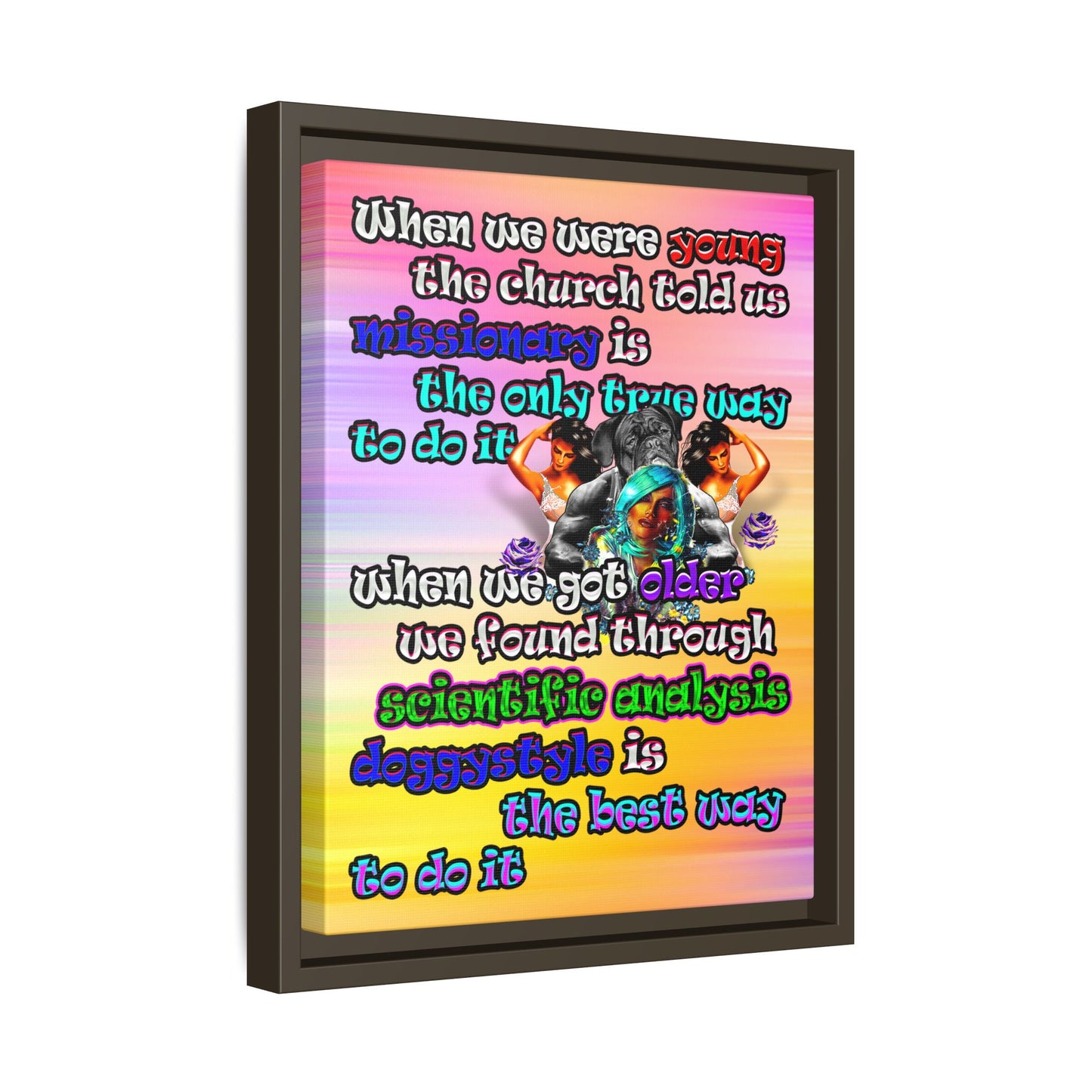 doggystyle - framed canvas art (color blur)