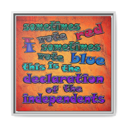 declaration of the independents - framed canvas art (burnt orange)