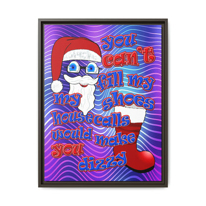 santa's shoes - framed canvas art (purple wave)
