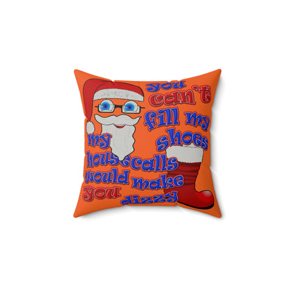 santa's shoes - Faux Suede Square Pillow - (orange)