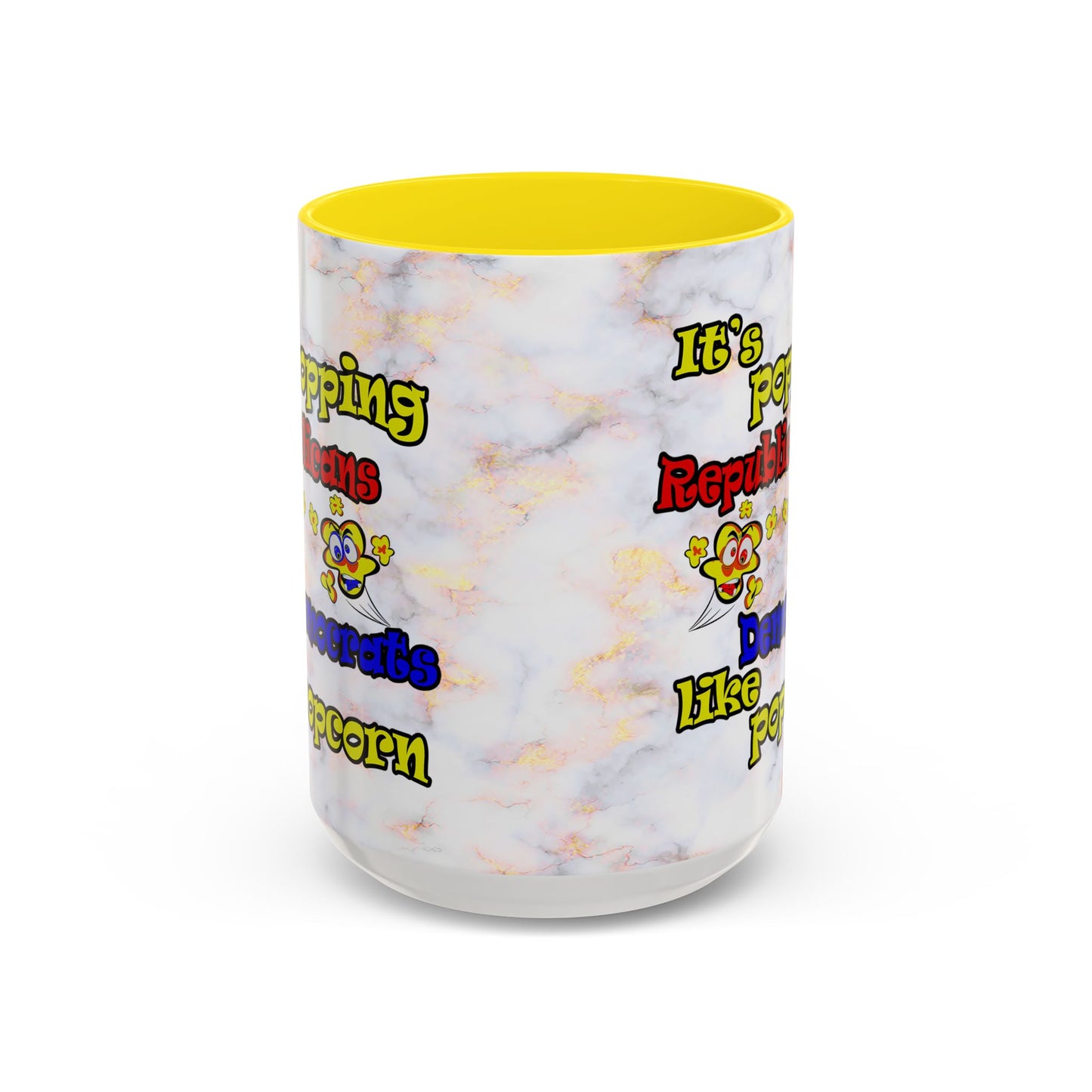 popping like popcorn - Accent Mug (white marble)