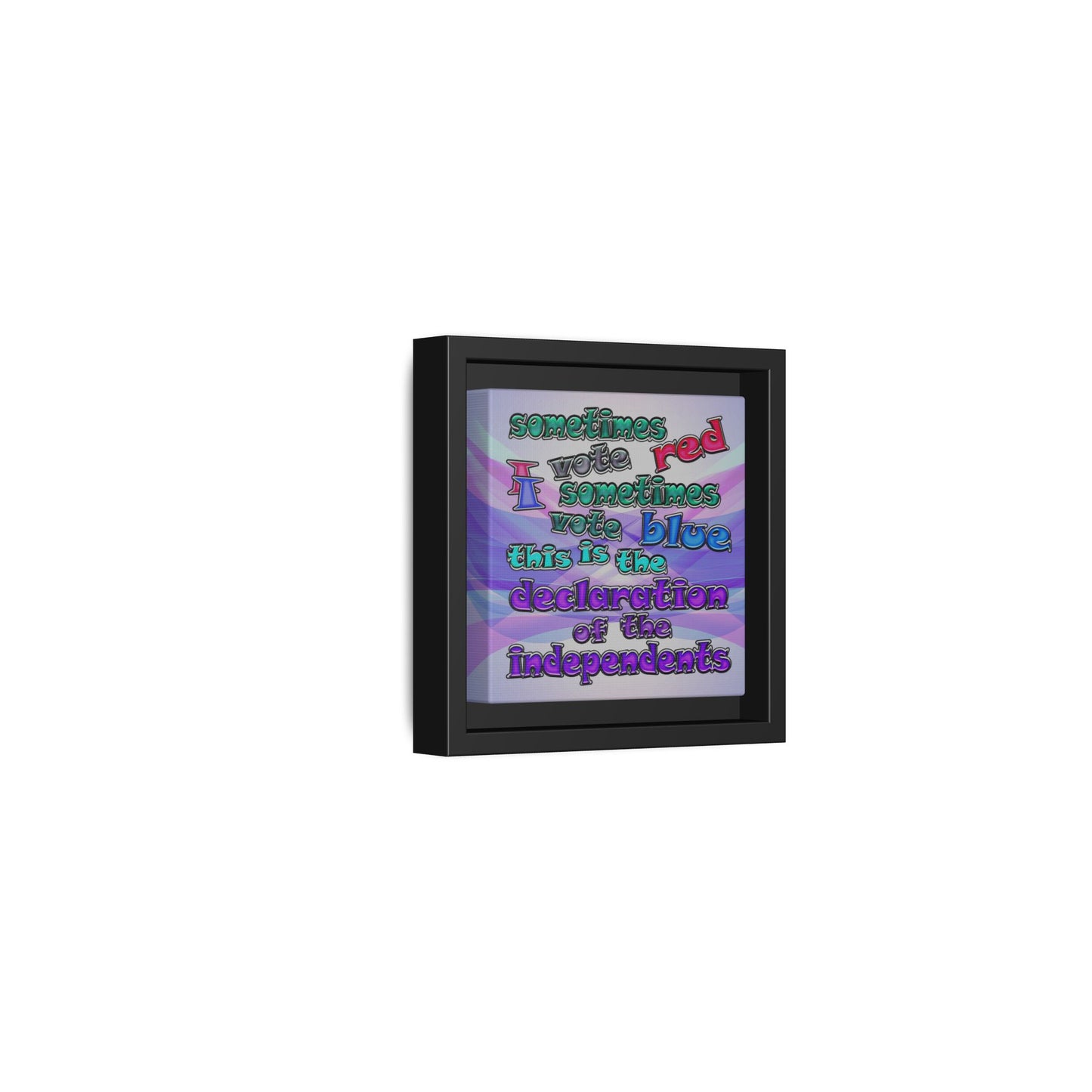 declaration of the independents - framed canvas art (light blue-pink wave)