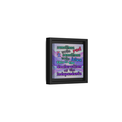declaration of the independents - framed canvas art (light blue-pink wave)