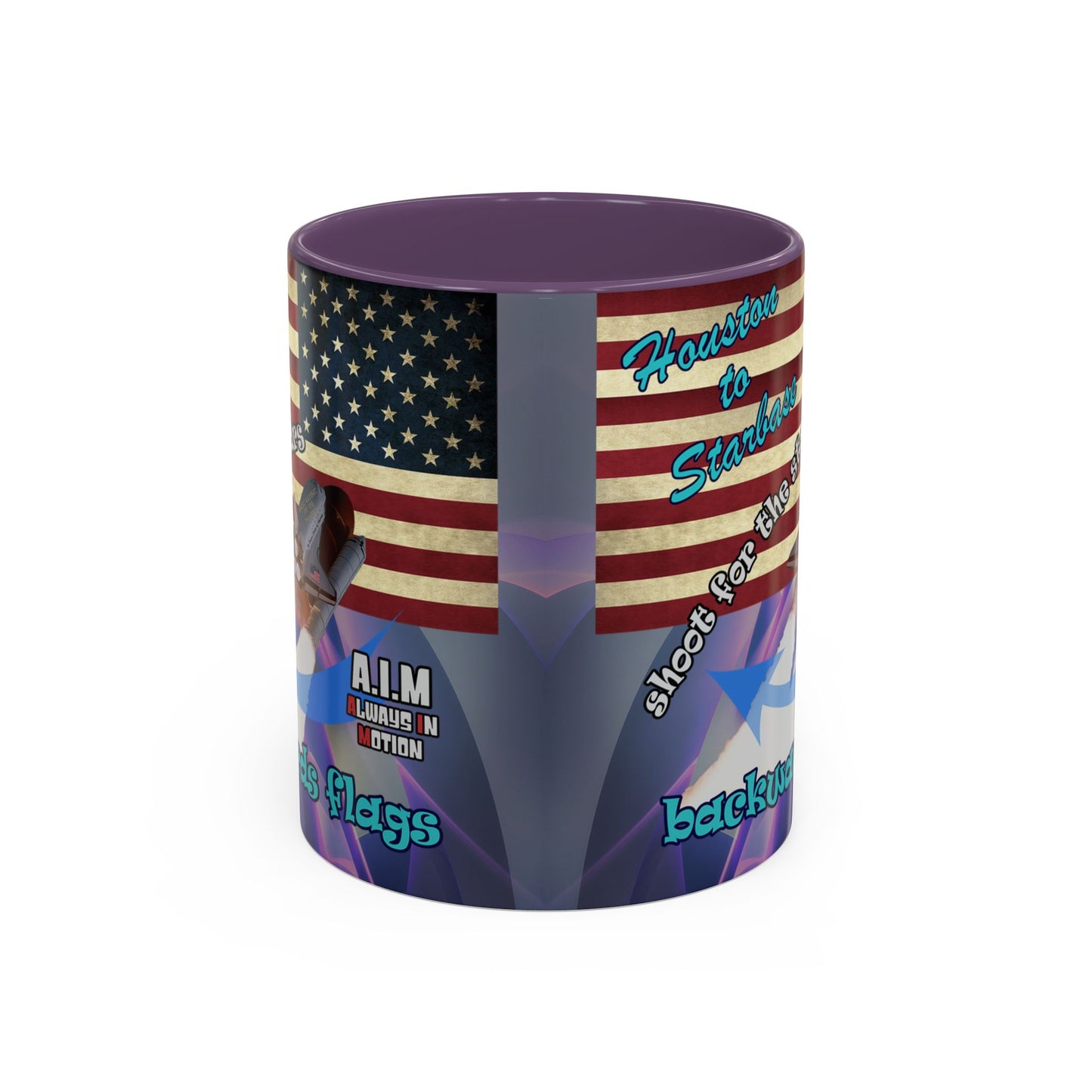 shoot for the stars - Accent Mug (grey-pink wave)