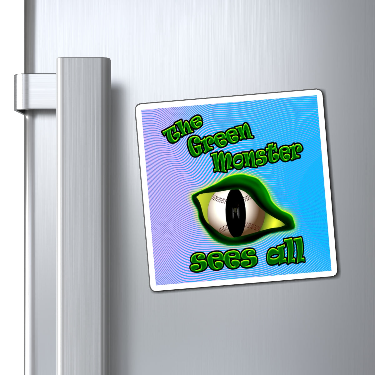 green monster - Magnets - (light blue-purple wave)