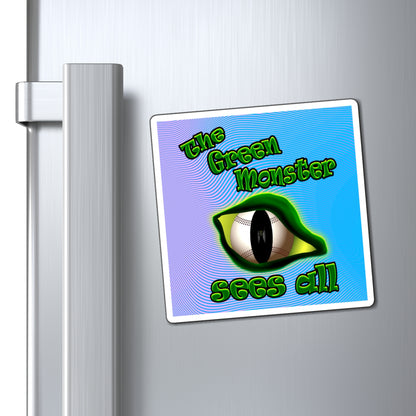 green monster - Magnets - (light blue-purple wave)