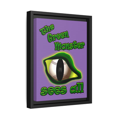 green monster - framed canvas art (light purple)