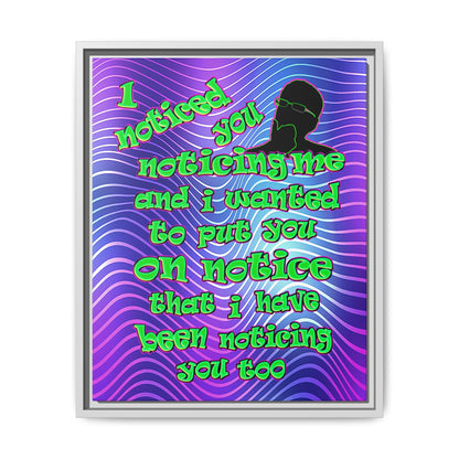 noticed you noticing - framed canvas art (purple wave)