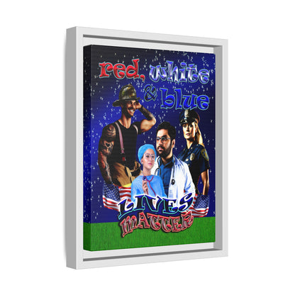 rw&b lives matter - framed canvas art ('snoops' background)