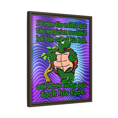 turtle race - framed canvas art (purple wave)