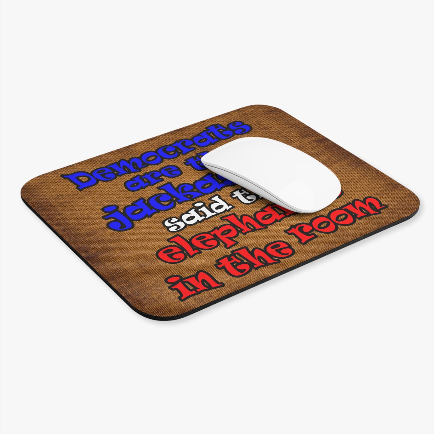 donkeys and elephants - Mouse Pad (Rectangle) (brown papyrus)