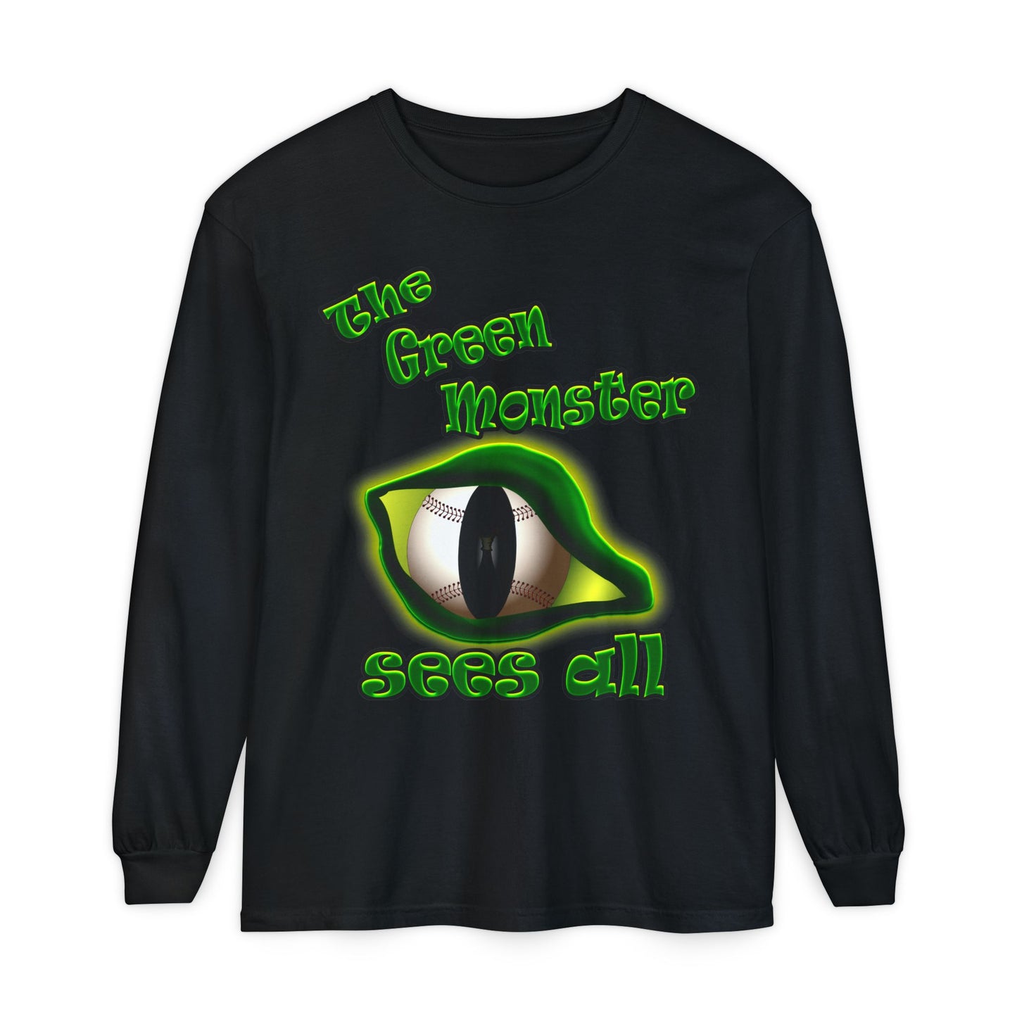 green monster - Unisex Garment-dyed Long Sleeve T-Shirt